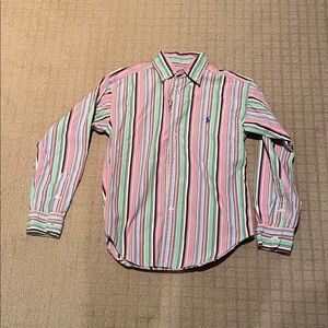 Ralph Lauren Pink, Green, and Blue Striped Shirt